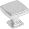 Jeffrey Alexander 1-1/4" Overall Length Polished Chrome Square Renzo Cabinet Knob 141PC - alternate 1
